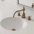 Bathroom Vanity Cabinet With Double Sink White Design Brass Faucets And Mirrors Above