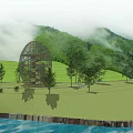 Scenic Road Infrastructure With Green Hills Water Bodies And Landscaped Paths