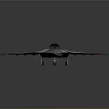 Triangular Unmanned Aerospace Craft For Space Exploration With Blue Gray Camouflage Pattern