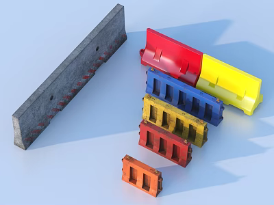Construction Barrier Warning 3d model Construction Barrier Warning 3d model