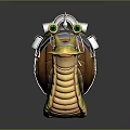 Snail Character Design With Green Body Yellow Eyes Brown Shell Black Backpack And Green Gem