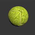 Green Textured Tennis Ball With Shiny Reflection On Dark Surface