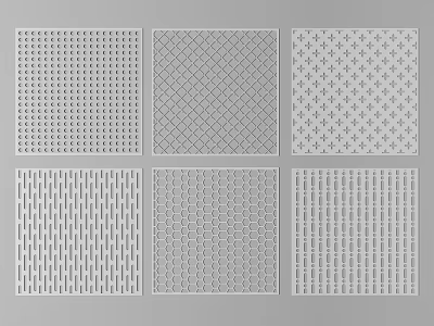 Wall Panels With Various Patterns And Textures 3d model