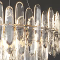 Modern Crystal Chandelier With Round Metal Frame And Transparent Crystal Pendants