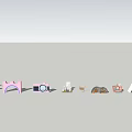 Modern city sculpture punch-in sketch 3d model