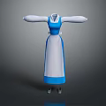 Blue And White Apron Style Dress With Vest Top And Long Skirt Design