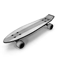 Durable Red Patterned Skateboard Sports Equipment With Black Wheels And Metal Trucks