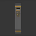 Modern Blue Parking Meter Pole With Digital Display And Payment Interface 3d model