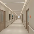 Spacious Hospital Ward Interior With Two Beds Light Blue Walls Paintings And TV