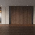 Modern Built in Wardrobe Design With Wooden Panels White Frames And Glass Doors
