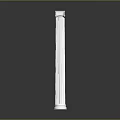White Classical Column With Fluted Shaft And Decorative Capital On Gray Background 3d model