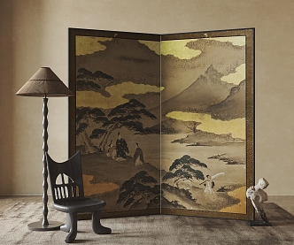 New Chinese Style Screen Partition 3d model