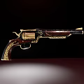 weapons blunderbuss revolver ice sword machete hammer shield various weapons 3d model