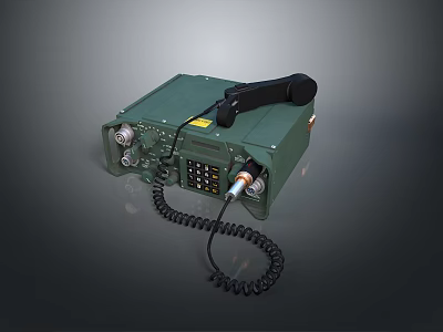 Tactical Weapon Communication Device with Black Handset Antenna and Keypad 3d model