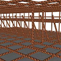 Steel Reinforcement Framework Structure Under Construction With Beams And Rebar 3d model