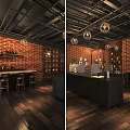 Stylish Beauty and Hair Salon Interior With Brick Walls Pendant Lights Workstations and Product Shelves