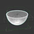 Transparent White Glass Kitchenware Bowl With Sleek Simple Design For Home Use
