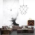 Modern Sofa Coffee Table Combination Leather Sofa Coffee Table Combination 3d model