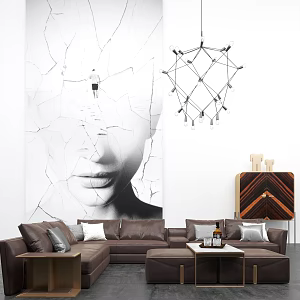 Modern Sofa Coffee Table Combination Leather Sofa Coffee Table Combination 3d model