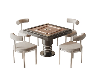 Modern Mahjong Table and Chair 3d model