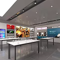 Honor Retail Store Interior With Display Counters And Mobile Phones On Show