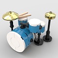 Lego toy blocks drum set musical instrument 3d model