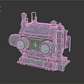 Green Mechanical Weapon with Glowing Circular Components and Industrial Sci-Fi Design