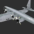 Gray Military Transport Aircraft With Four Propellers Serial 112 And 61H
