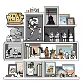 Star Wars Decorative Figurine Collection With Character Models Posters Logo And Display Shelves