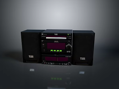 TDK Black Computer Speaker System With Dual Speakers Digital Display And Control Panel 3d model