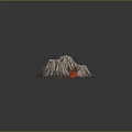 Volcanic Terrain With Flowing Lava And Rugged Gray Mountain Surface Texture 3d model