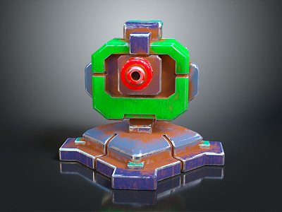 laser tower turret turntable sci-fi tower defense game tower defense sci-fi turret game turret game turret 3d model