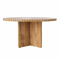 Stylish Round Wooden Dining Table With Detailed Carved Legs And Natural Wood Finish