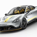 Lotus Eletre Silver Sports Car With Yellow Stripe And Sporty Design Elements