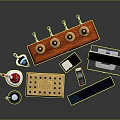 Assorted Bar Equipment Including Beer Tap Trophies TV Chessboard And Mobile Phone