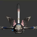 Game And Movie Character With Cat Ear Gray White Sci Fi Outfit Glowing Green Accents