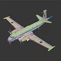 Aerospace Themed Silver Aircraft Model With German Navy Tail Insignia And Propellers