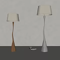 Unique Shape Floor Lamps In Wooden And White With Curved Design For Modern Interior
