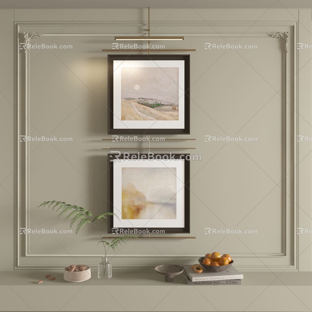 Modern abstract decorative painting 3d model