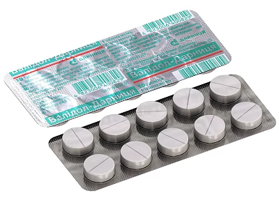 Round White Tablets In Blister Pack With Aluminum Foil Packaging And Barcode 3d model