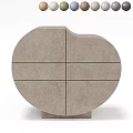 Modern Minimalist Decorative Cabinet With Round Shape Square Panel And Textured Surface