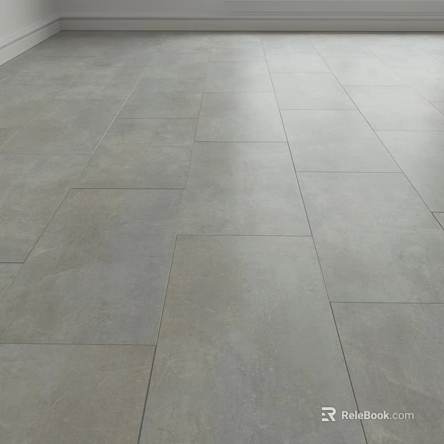 Gray Tile Floor Design For Modern Home Interior With Smooth Surface 3d model