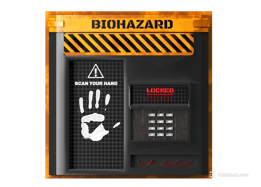 Biohazard Hand Scanner Device With Scan Your Hand And Liquidated 3d model 
