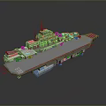 Detailed 3D Model of Aircraft Carrier With Flight Deck and Superstructure