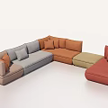 Modern Modular Sectional Sofa With Multiple Color Tones And Contemporary Design 3d model