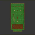 Wooden Billiard Table With Green Felt Surface Cues Balls And Drawer Storage