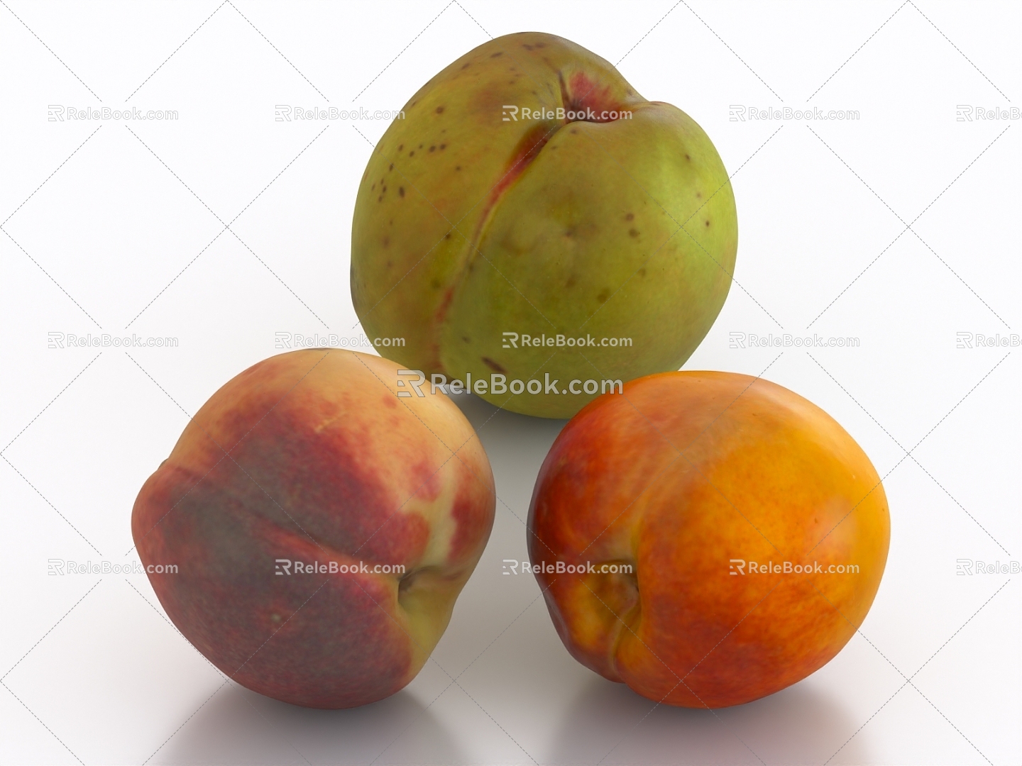 peach yellow peach fruit 3d model