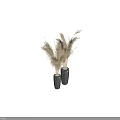 Blue Mosaic Vases With Dried Pampas Grass Floral Arrangement For Home Decor