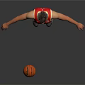 Man in red Atlanta basketball jersey with number 12 standing next to basketball