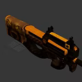 Game Movie Character Decorative Gun With Golden Brown Patterns And Animal Head Design